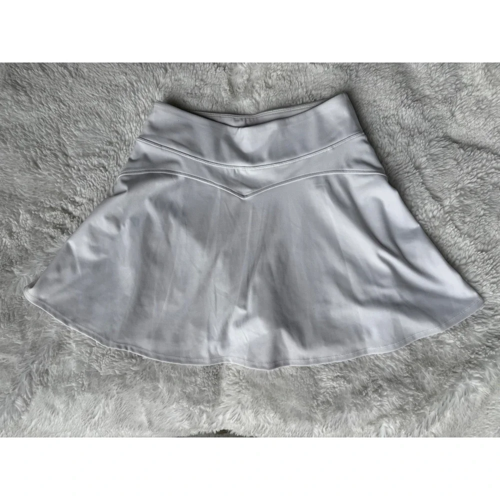 White Athletic Tennis Skort with‎ Pockets High Waisted Golf Skirt XS